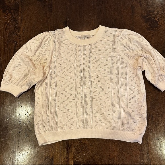 Joie XL Ivory Patterned Women's Lightweight Sweater - Picture 4 of 8